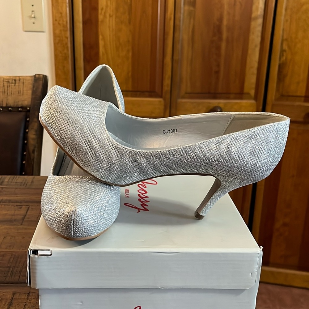 Women’s silver high heels